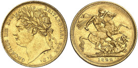 EUROPA. ENGLAND. George IV., 1820-1830.&nbsp;&nbsp; 
 Sovereign 1822.
Friedb. 376, S. 3800, Schlumb. 119 Gold ss - vz