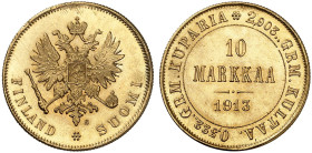 EUROPA. FINNLAND. - unter russischer Herrschaft. Nikolaus II., 1894-1917.&nbsp;&nbsp; 
 10 Markkaa 1913 S.
Friedb. 6, Uzd. 4822, Bitkin 394, Schlumb...