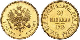 EUROPA. FINNLAND. - unter russischer Herrschaft. Nikolaus II., 1894-1917.&nbsp;&nbsp; 
 20 Markkaa 1913 S.
Friedb. 3, Uzd. 4821, Bitkin 391, Schlumb...