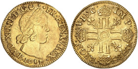 EUROPA. FRANKREICH. - Königreich. Louis XIV., 1643-1715.&nbsp;&nbsp; 
 Louis d'or à la mèche courte 1652, D - Lyon.
Friedb. 415, Dupl. 1419, Gad. 24...