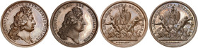 EUROPA. FRANKREICH. - Königreich. Louis XIV., 1643-1715.&nbsp;&nbsp; 
 Lot von 2 Stück: Bronzemedaille 1675 (von J. Mauger, 41,3 mm), auf die Vertrei...