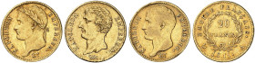 EUROPA. FRANKREICH. - Königreich. Napoléon I., 1804-1814.&nbsp;&nbsp; 
 Lot von 3 Stück: 20 Francs AN 12 (1803-1804), 1807, 1811, A - Paris.
Friedb....