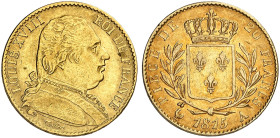 EUROPA. FRANKREICH. - Königreich. Louis XVIII., 1814-1815-1824.&nbsp;&nbsp; 
 20 Francs au buste habillé 1815, A - Paris.
Friedb. 525, Gad. 1026, Sc...