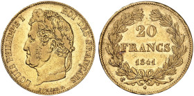 EUROPA. FRANKREICH. - Königreich. Louis Philippe I., 1830-1848.&nbsp;&nbsp; 
 20 Francs à la tête laurée 1841, A - Paris.
Friedb. 560, Gad. 1031, Sc...