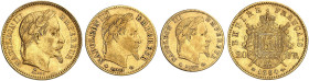EUROPA. FRANKREICH. - Königreich. Napoléon III., 1852-1870.&nbsp;&nbsp; 
 Lot von 3 Stück: 10 Francs à la tête laurée 1862, A - Paris, 5 Francs à la ...