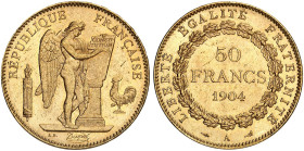 EUROPA. FRANKREICH. III. République, 1871-1940.&nbsp;&nbsp; 
 50 Francs type Génie 1904, A - Paris.
Friedb. 591, Gad. 1113, Schlumb. 429 Gold min. R...