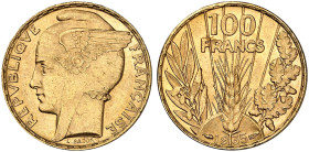 EUROPA. FRANKREICH. III. République, 1871-1940.&nbsp;&nbsp; 
 100 Francs type Bazor 1935.
Friedb. 598, Gad. 1148, Schlumb. 495 Gold vz