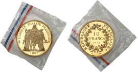 EUROPA. FRANKREICH. V. Republik seit 1959.&nbsp;&nbsp; 
 10 Francs 1972, Piéfort.
Gad. 813 P, Schlumb. 846 Gold, Auflage 200 Expl. ! verschweißt, St...