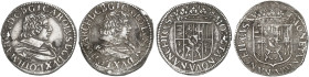EUROPA. - LOTHRINGEN. - Herzogtum. Charles IV., erste Regierung, 1625-1634.&nbsp;&nbsp; 
 Lot von 2 Stück: Teston 1627 und 1630 (?).
Schrötlingsloch...