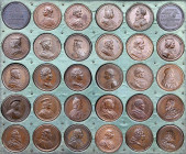 EUROPA. - LOTHRINGEN. - Herzogtum. François III., 1729-1736.&nbsp;&nbsp; 
 Lot von 30 Stück: Bronze-Suitenmedaillen o. J. (um 1730, von F. de St. Urb...