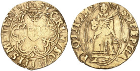 EUROPA. - METZ. - Stadt.&nbsp;&nbsp; 
 Goldgulden 1624.
Friedb. 164b, Flon 727.7 Var. Gold, R ! s - ss