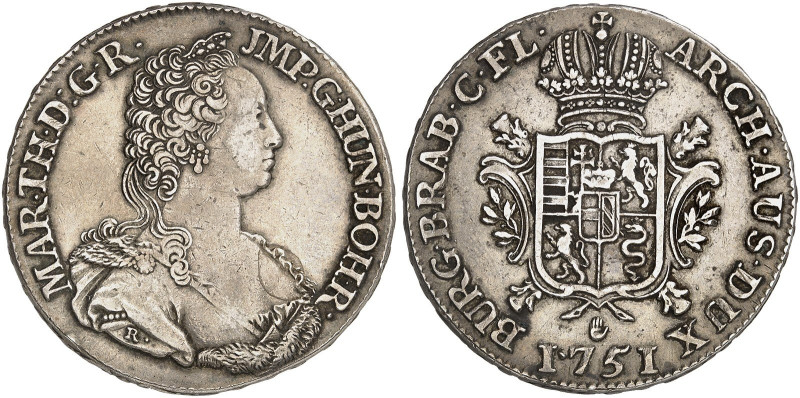 Maria Theresia, 1740-1780.&nbsp;&nbsp; 
 Ducaton 1751, Antwerpen.
Dav. 1280, D...