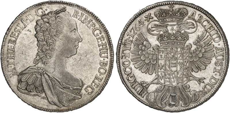 Maria Theresia, 1740-1780.&nbsp;&nbsp; 
 Taler 1764, Wien.
Dav. 1112, Voglh. 2...