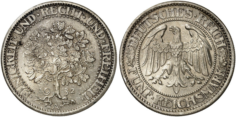 KURS - UND GEDENKMÜNZEN. 5 RM - Kursmünze "Eichbaum". J. 331, EPA 5/64&nbsp;&nbs...