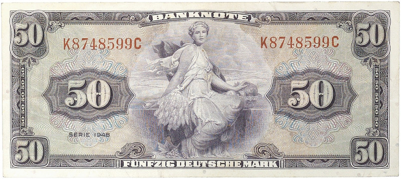 Bundesrepublik Deutschland.&nbsp;&nbsp; 
 Lot von 9 Scheinen: 1/2, 1, 2, 5, 10,...