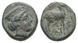 Thrace, Aigospotamoi. AE. 2.17 g - 12.55 mm. Late 4th century BC. Rare with head right.