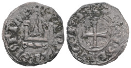 Crusaders, Uncertain. BI Denier. Castle / Cross patent. 0.71 g - 19.02 mm.