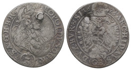 Bohemia, Silesia. Leopold I, 1657-1705. 3 Kreuzer 1676. 1.40 g - 19.59 mm. Brieg.