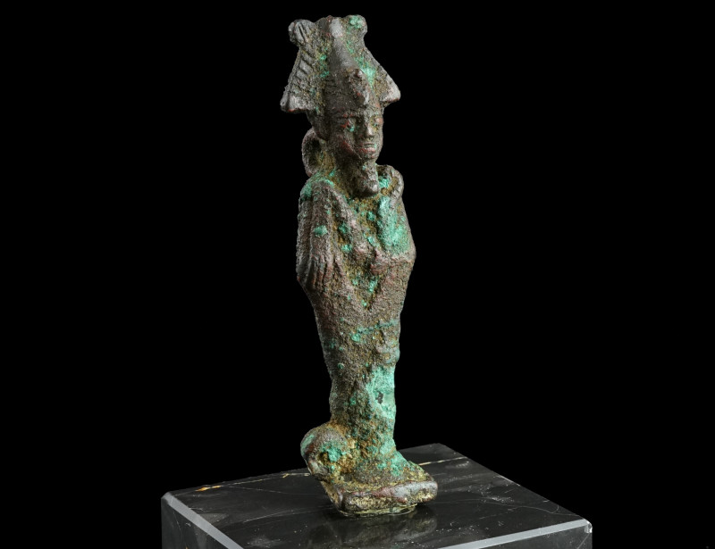 An Egyptian Bronze Statuette of Osiris
Late Period, circa 664-30 BC.
Bronze stat...