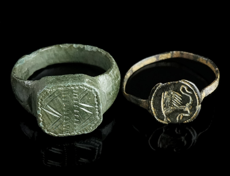 A Medieval and an Early Modern Bronze Ring
Circa 12th-13th century, and 16th-17t...
