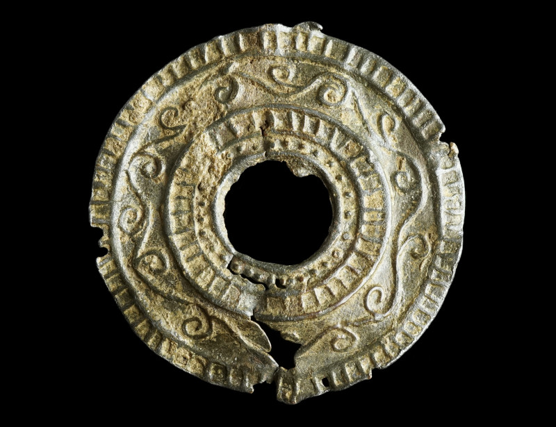 A Roman Lead Votive Mirror
Circa 3rd-4th century AD.
Small circular lead mirror ...