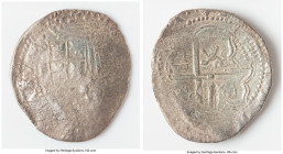 Philip II - Philip III "Atocha" Cob 8 Reales ND (1578-1621) P-B XF (Shipwreck Effect), Potosi mint. 18.50gm. Grade 3. Salvaged from the "Nuestra Señor...