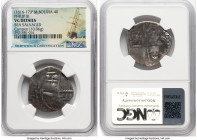 Philip III "Campen" Cob 4 Reales ND (1616-1617) P-M VG Details (Sea Salvaged) NGC, Potosi mint, KM9, Cal-771. 10.06gm. Salvaged from the "Campen" (sun...