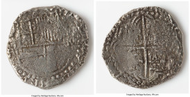 Philip III "Atocha" Cob 8 Reales ND (1603-1612) P-R XF (Shipwreck Effect), Potosi mint, KM10, Cal-912. 23.50gm. Grade 3. Salvaged from the "Nuestra Se...