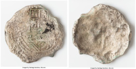 Philip III "Santa Margarita" Cob 8 Reales ND (1612-1616) P-Q XF (Shipwreck Effect), Potosi mint, KM10, Cal-916. 11.46gm. Grade III. Salvaged from the ...