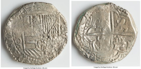 Philip III "Atocha" Cob 8 Reales ND (1612-1616) P-Q XF (Shipwreck Effect), Potosi mint, KM10, Cal-916. 24.77gm. Mel Fisher's Research Database: Coin N...