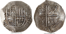 Philip III "Atocha" Cob 8 Reales ND (1618-1621) P-T XF (Shipwreck Effect), Potosi mint, KM10, Cal-Type 165. 26.86gm. Grade 1. Accompanied by COA. Salv...