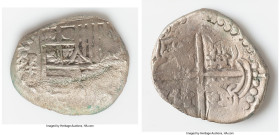 Philip III "Santa Margarita" Cob 8 Reales ND (1618-1621) P-T XF (Shipwreck Effect), Potosi mint, KM10, Cal-Type 165 (Castles & Lions Transposed variet...