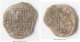 Philip III "Santa Margarita" Cob 8 Reales ND (1618-1621) P-T XF (Shipwreck Effect), Potosi mint, KM10, Cal-Type 165. 14.17gm. Grade III. Salvaged from...