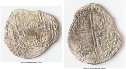 Philip III "Santa Margarita" Cob 8 Reales ND (1598-1621) XF (Shipwreck Effect), Potosi mint, KM10. 21.88gm. Grade III. Salvaged from the Santa Margari...