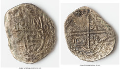 Philip III "Santa Margarita" Cob 8 Reales ND (1598-1621) XF (Shipwreck Effect), Potosi mint, KM10. 18.13gm. Grade III. Salvaged from the Santa Margari...