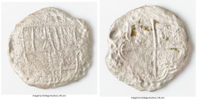 Philip III "Santa Margarita" Cob 8 Reales ND (1598-1621) XF (Shipwreck Effect), Potosi mint, KM10. 16.85gm. Grade IV. Salvaged from the Santa Margarit...