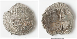 Philip III "Santa Margarita" Cob 8 Reales ND (1598-1621) XF (Shipwreck Effect), Potosi mint, KM10. 20.13gm. Grade III. Salvaged from the Santa Margari...