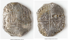 Philip III "Atocha" Cob 8 Reales ND (1598-1621) XF (Shipwreck Effect), Potosi mint, KM10 (Castles & Lions Transposed variety). 23.60gm. Grade 3. Salva...