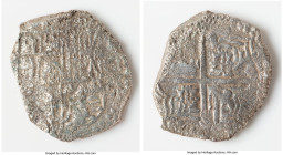 Philip III "Atocha" Cob 8 Reales ND (1598-1621) XF (Shipwreck Effect), Potosi mint, KM10 (Castles & Lions Transposed variety). 18.90gm. Grade 3. Salva...