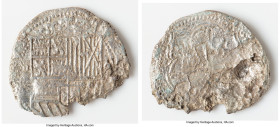 Philip III "Atocha" Cob 8 Reales ND (1598-1621) XF (Shipwreck Effect), Potosi mint, KM10. 17.20gm. Grade 3. Salvaged from the "Nuestra Señora de Atoch...