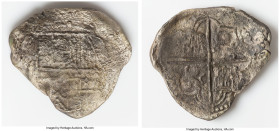 Philip III "Santa Margarita" Cob 8 Reales ND (1598-1621) XF (Shipwreck Effect), Potosi mint, KM10. 20.27gm. Grade III. Salvaged from the Santa Margari...