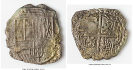 Philip III "Santa Margarita" Cob 8 Reales ND (1598-1621) XF (Shipwreck Effect), Potosi mint, KM10. 18.56gm. Grade III. Salvaged from the Santa Margari...