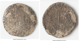 Philip III "Pre-Motherlode Atocha" Cob 8 Reales ND (1598-1621) XF (Shipwreck Effect), Potosi mint, KM10. 20.30gm. Grade "14 points". Salvaged from the...