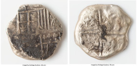 Philip III "Santa Margarita" Cob 8 Reales ND (1598-1621) XF (Shipwreck Effect), Potosi mint, KM10. 13.83gm. Grade III. Salvaged from the Santa Margari...