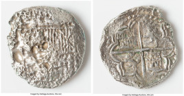 Philip III "Santa Margarita" Cob 8 Reales ND (1598-1621) XF (Shipwreck Effect), Potosi mint, KM10. 20.45gm. Grade III. Salvaged from the Santa Margari...