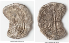 Philip II - Philip III "Santa Margarita" Cob 8 Reales ND (1556-1621) XF (Shipwreck Effect), Mexico City Mint. 13.95gm. Grade III. Salvaged from the Sa...