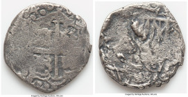 Philip IV "Consolacion" Cob Real 1646 XF (Shipwreck Effect), Potosi mint, KM12a. 2.65gm. Accompanied by COA #MO15062. Salvaged from the "Consolación" ...