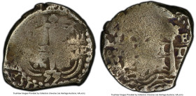 Philip IV Mule Real 1655/1654 P-E VG8 PCGS, Potosi mint, Cal-Type 206. 4.05gm. An interesting study piece showing a 1654 obverse die with a 1655 rever...