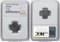 Philip IV Cob Real 1660 P-E Clipped NGC, Potosi mint, KM13, Cal-762. 2.46gm. Three partial dates. HID09801242017 © 2024 Heritage Auctions | All Rights...