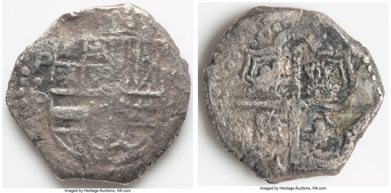 Philip IV "Pipa de Arcilla" Cob 8 Reales ND (1622) P-P/T XF (Shipwreck Effect), ...